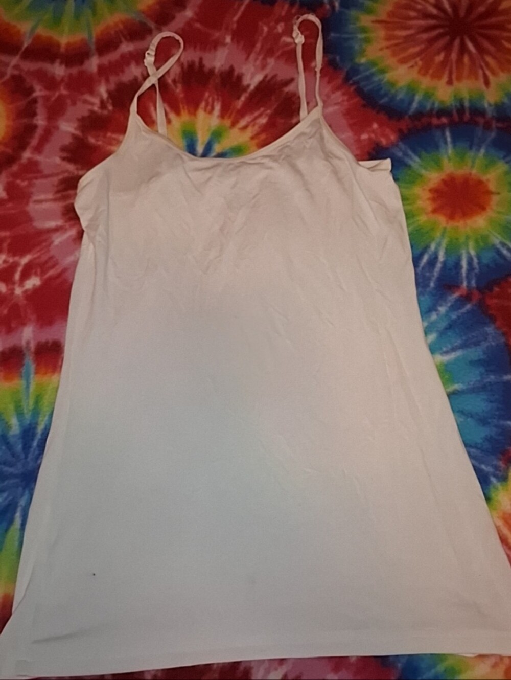 White Spaghetti Strap Camisole Tank Top Size Small